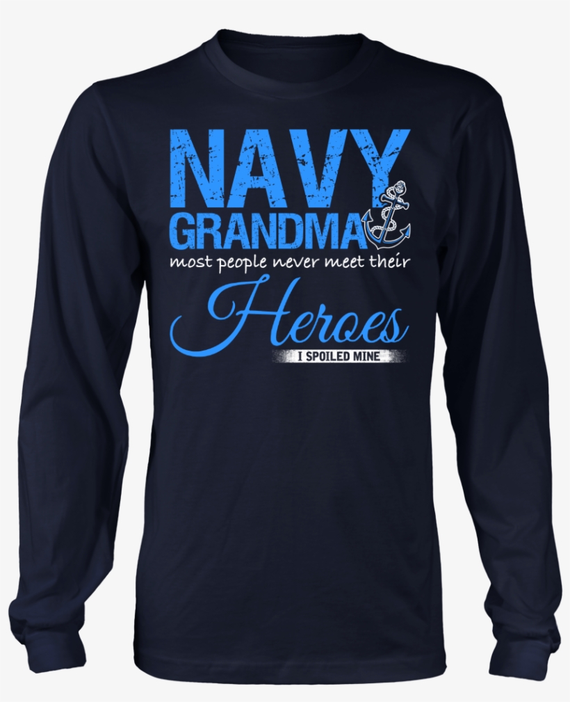 Navy Grandma T-shirt - Long-sleeved T-shirt, transparent png #9733388