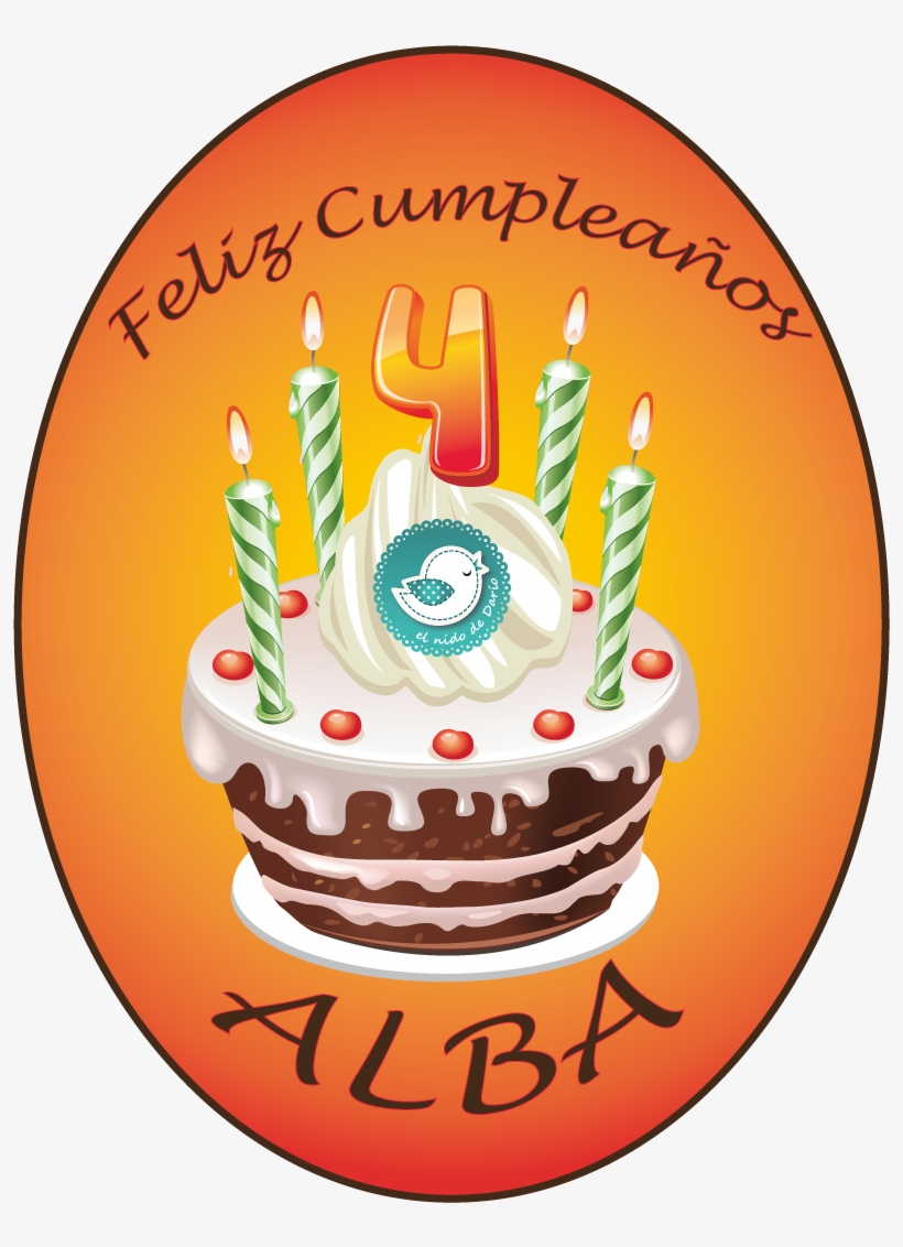 Feliz 4ª Cumpleaños Alba - Birthday Cake, transparent png #9734103