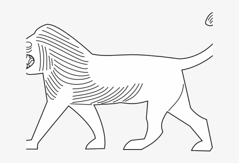 White Lion Clipart Png Full Hd - Lion Of Babylon Outline, transparent png #9735294