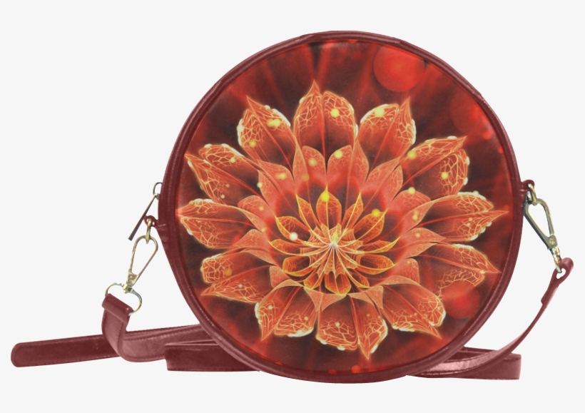 Red Dahlia Fractal Flower With Beautiful Bokeh Round - Miraculous Ladybug Marinette's Purse, transparent png #9735297