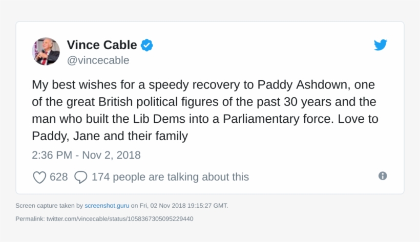 Vince Cable Wishes Paddy Ashdown Well - Andy Richter Louis Ck Twitter, transparent png #9735455