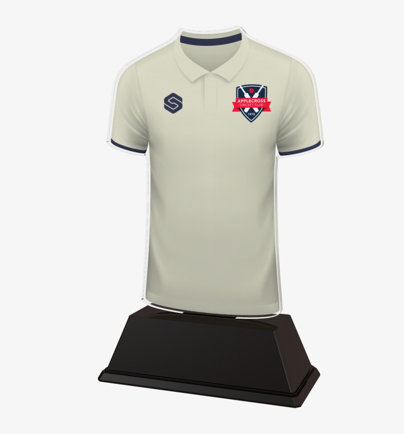 Cricket Custom White Shirt Acrylic Trophy - Polo Shirt, transparent png #9735926