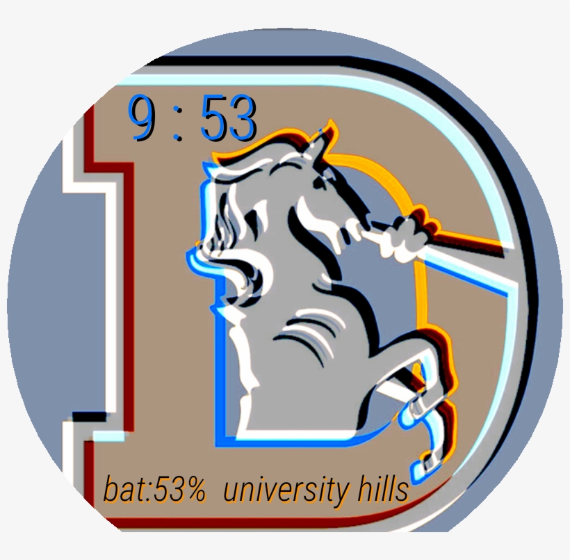 Broncos Old School D Watch Face Preview, transparent png #9737194