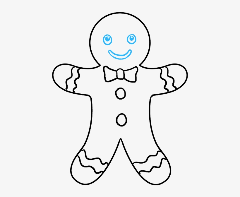 How To Draw Gingerbread Man - Gingerbread Man To Draw, transparent png #9737335