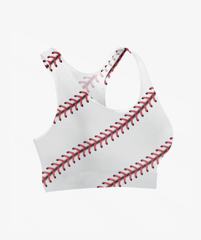 Baseball Stitches Sports Bra - Active Tank, transparent png #9737377