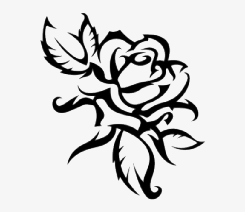 Rose Sticker - Drawing Outline Rose Flower, transparent png #9737888