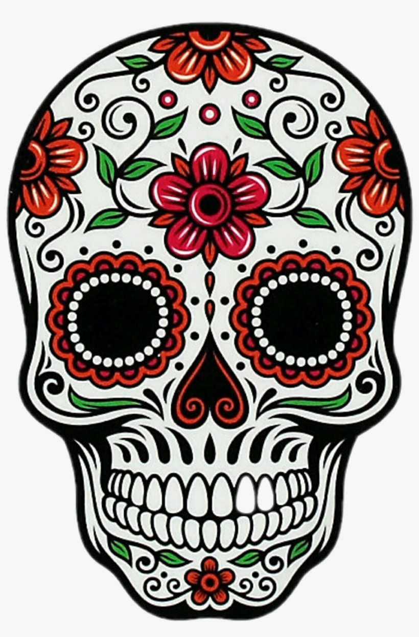 #skull #henna #emoji #collage #colors - Day Of The Dead Rose Sticker, transparent png #9737997