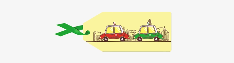 Street Taxis Gift Tag - Illustration, transparent png #9738214
