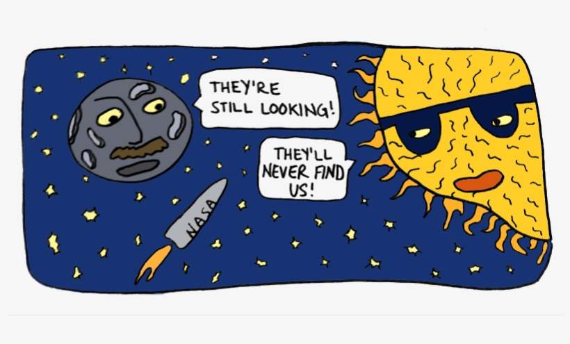 Sun And Moon Hiding From Earth Discovering Their Real, transparent png #9738881