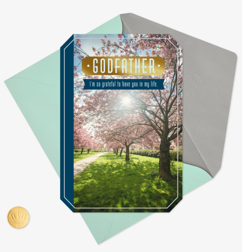 Cherry Blossom Trees Easter Card For Godfather - Christmas Card, transparent png #9739312