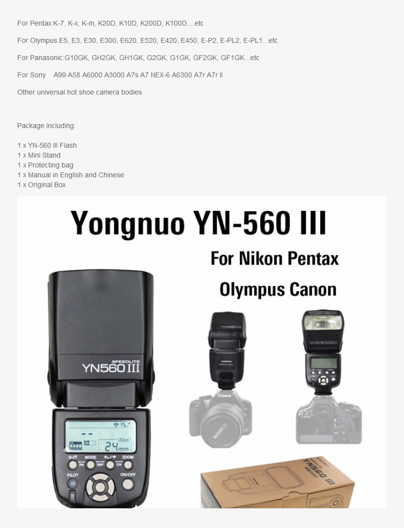 Ranwd Yongnuo Yn560iii Camera Flash Light - Feature Phone, transparent png #9739489
