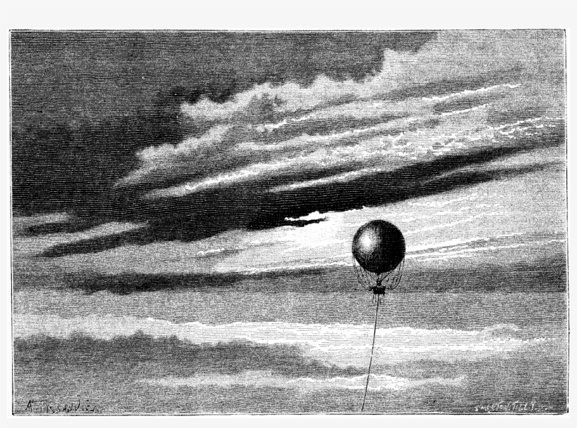 File - La Nature - 1878 - S2 - P317 Ballon Giffard - Monochrome, transparent png #9739533