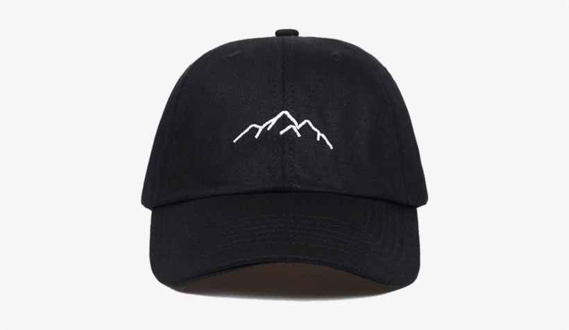 A Black Baseball Cap That Shows A Mountain Range On - Baseball Cap, transparent png #9739772