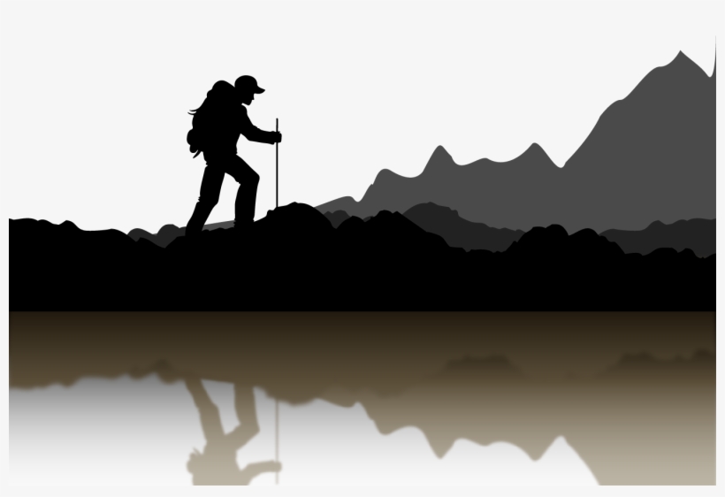 Banner Stock Hiker Transprent Png Free Download Computer - Silhouette Mountain Climber Clipart, transparent png #9740221