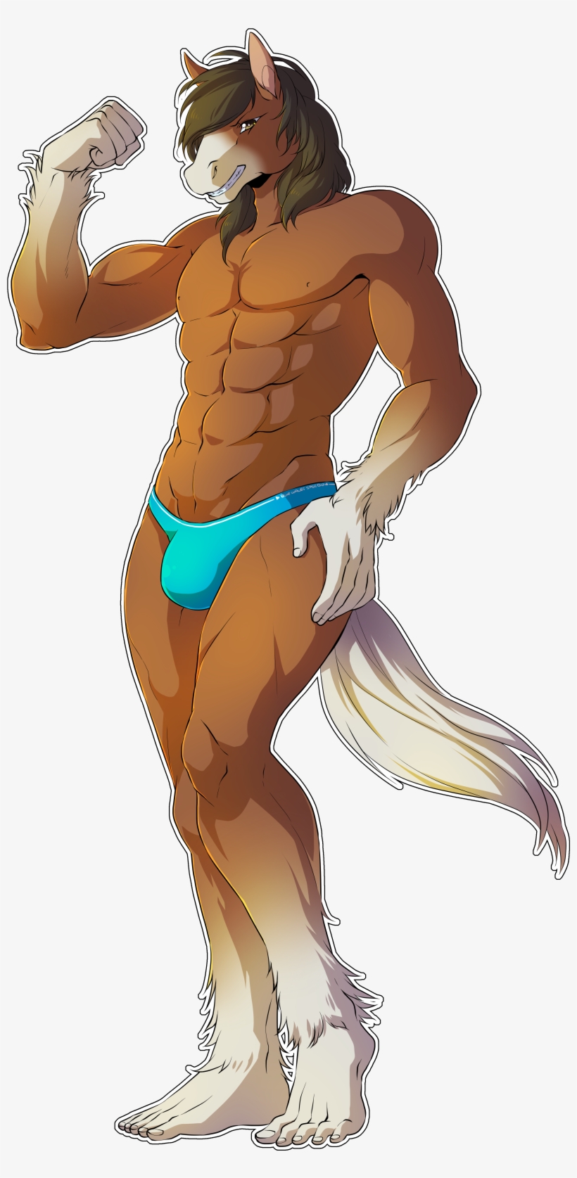 Bitch I M - Horse With Abs, transparent png #9740662