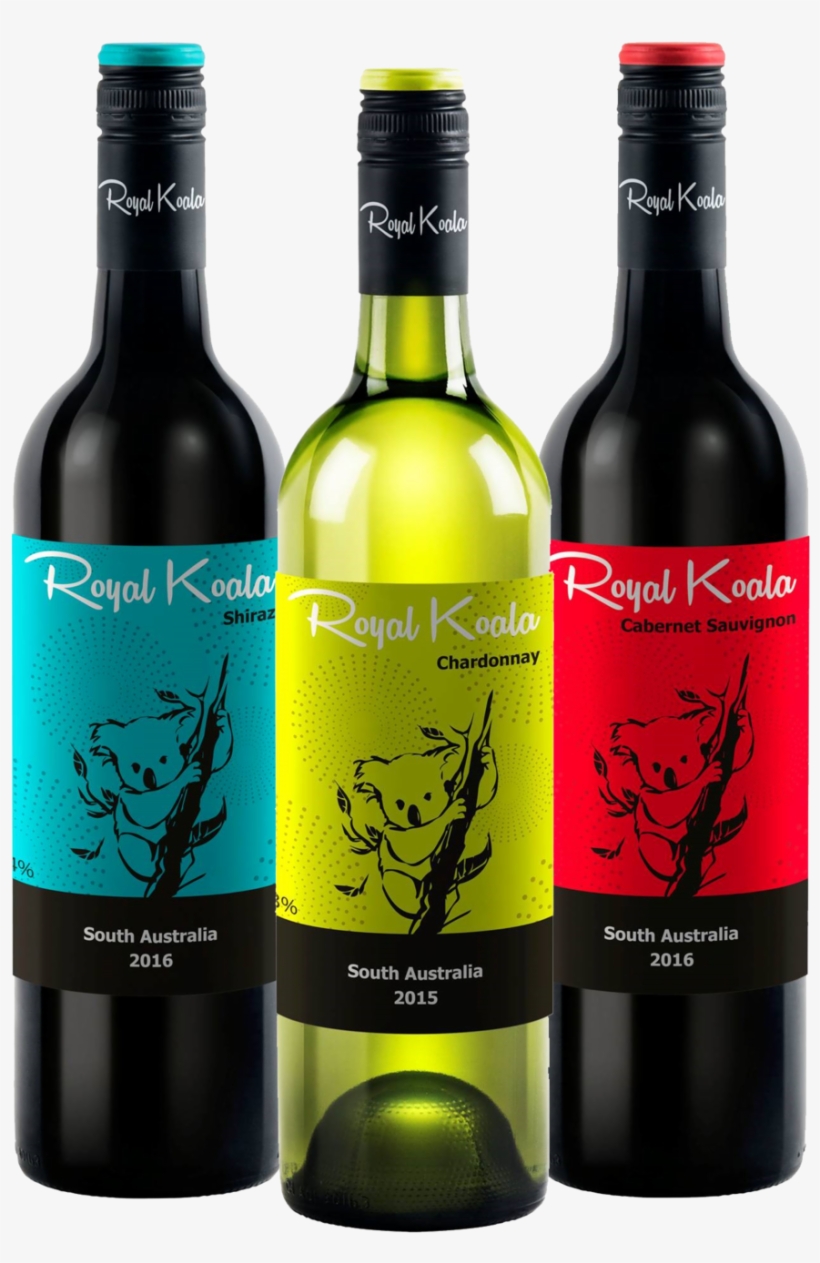 Royal Koala Blue Green Red - Wine Bottle, transparent png #9742181