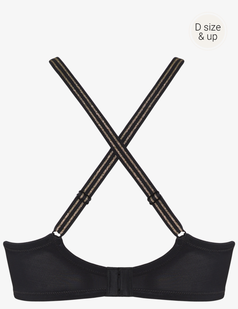 Petit Point Balcony Bra Black And Gold Dot - Cross, transparent png #9742489