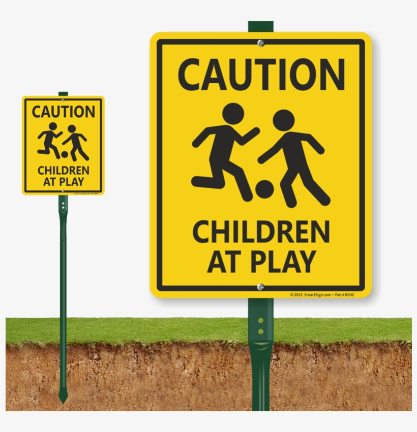 Children At Play Caution Sign For Lawn - Please Keep Pets Off The Landscaping, transparent png #9745715