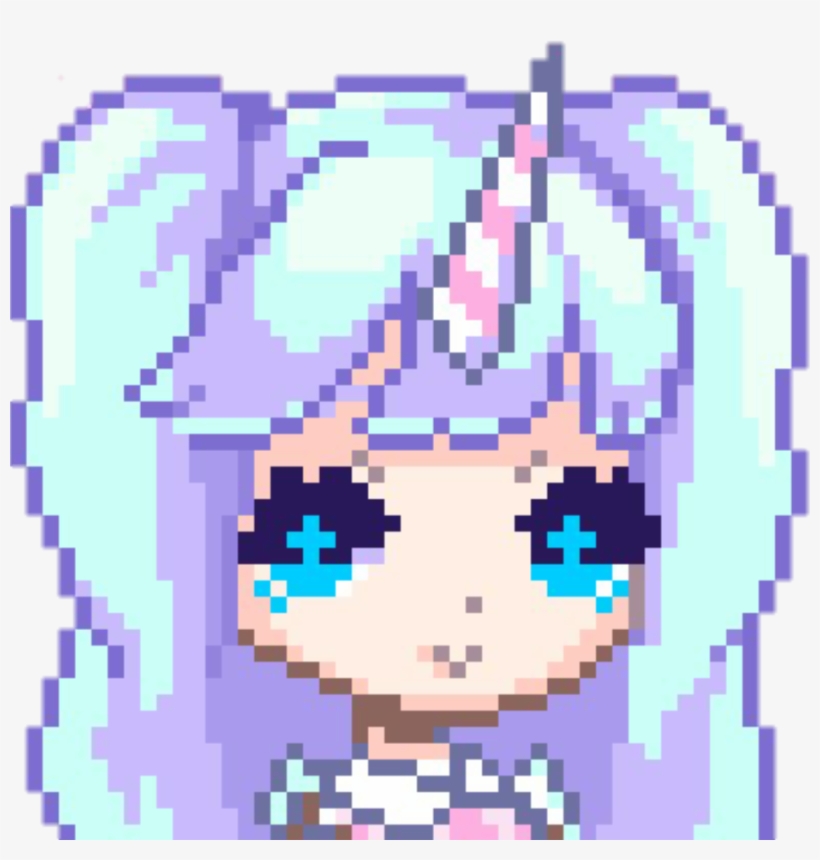Unigirl Unicorngirl Unicorn Kawaiigirl Anime Girl Kawai - Cute Girl Pixel Art, transparent png #9745958