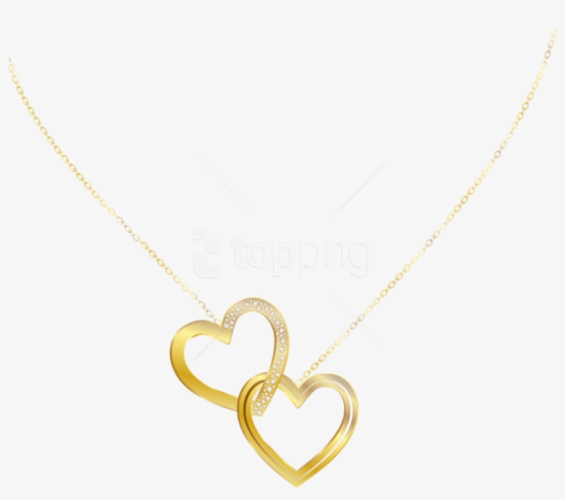Free Png Download Gold Heart Necklace Clipart Png Photo - Clip Art, transparent png #9746112