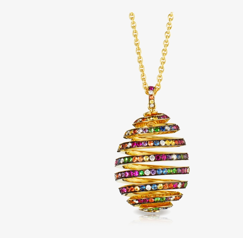 Faberge Spiral Multi Coloured Pendant, transparent png #9746227
