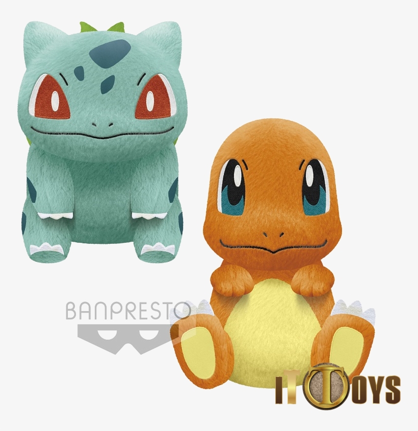 Pokemon Sun & Moon Big Plush Bulbasaur & Charmander - Banpresto, transparent png #9746689