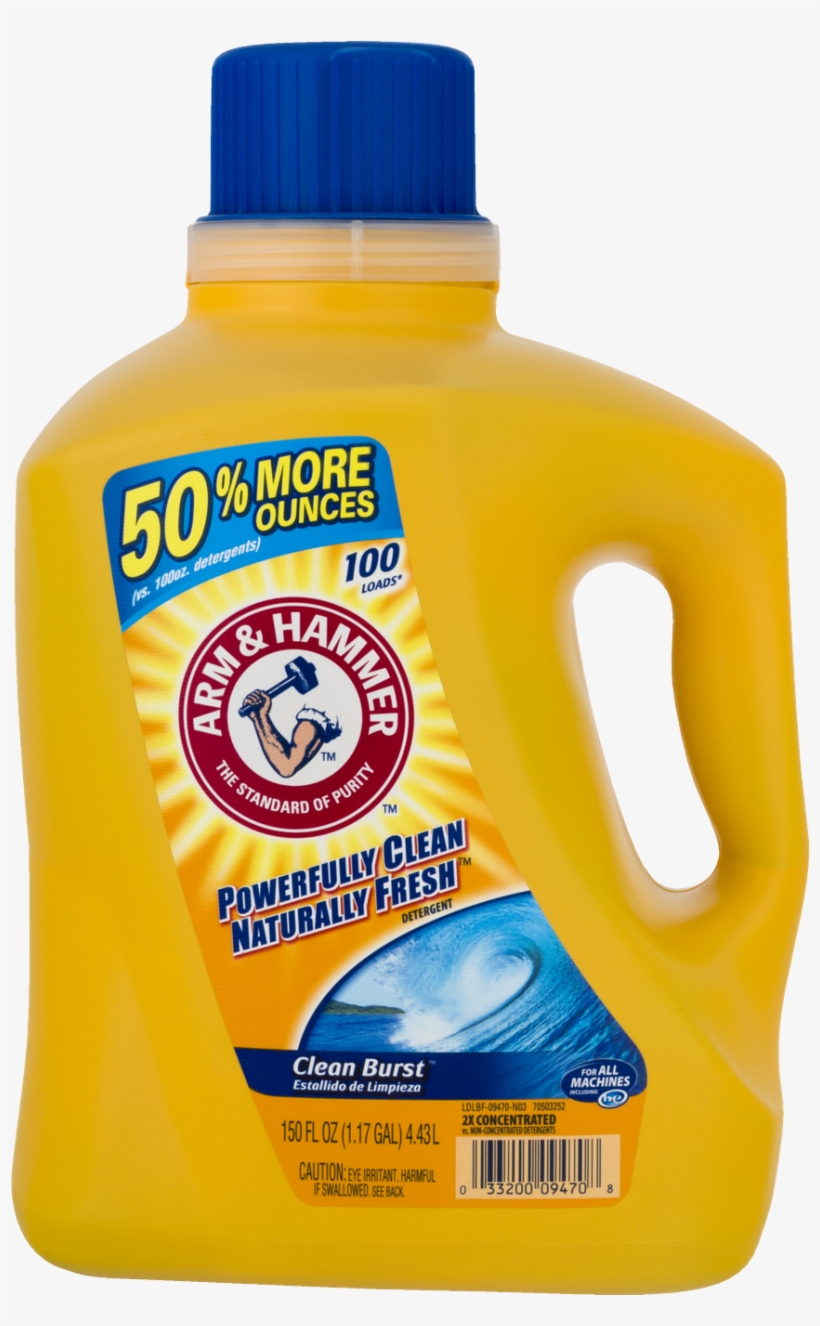 Arm & Hammer Clean Burst Liquid Laundry Detergent • - Arm And Hammer Laundry Detergent 50 Oz, transparent png #9746828