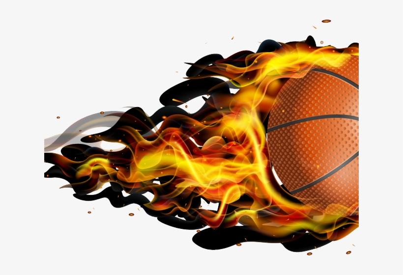 Fireball Clipart Basketball - Basketball Flying Png, transparent png #9746946