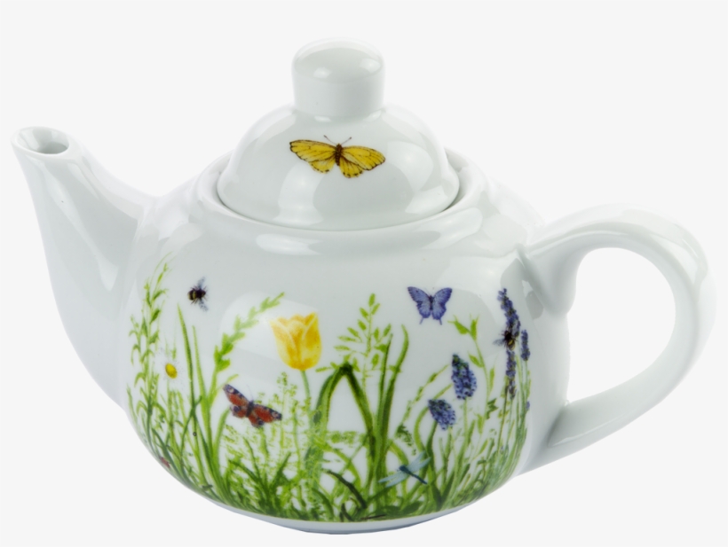 Picture Of Teapot Flowers And Butterflies Collection - Tisaniera Png, transparent png #9747463