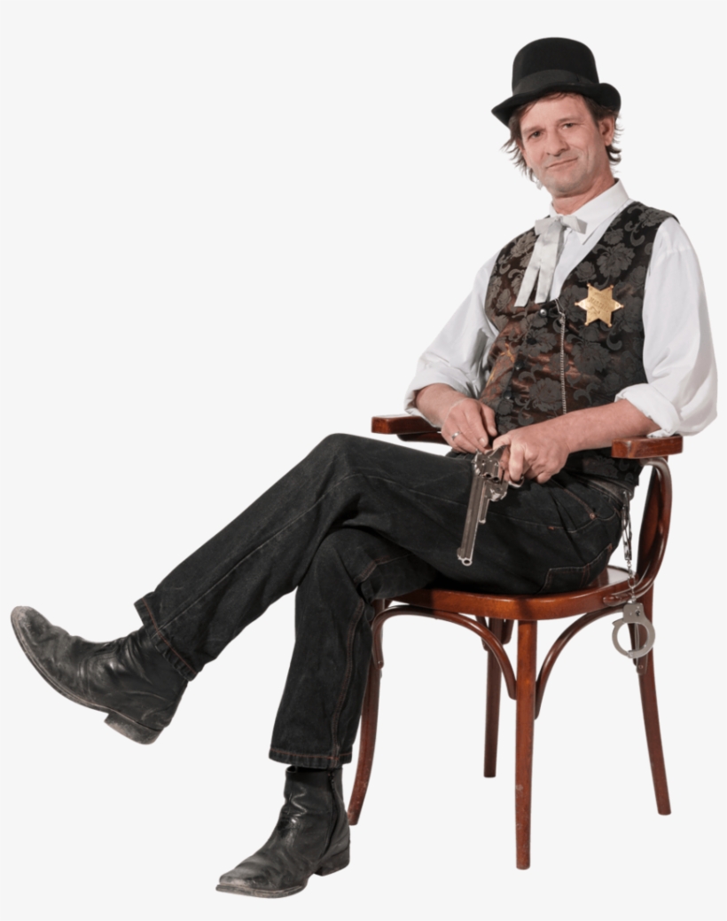Willie Deputy Sheriff - Sitting, transparent png #9747784