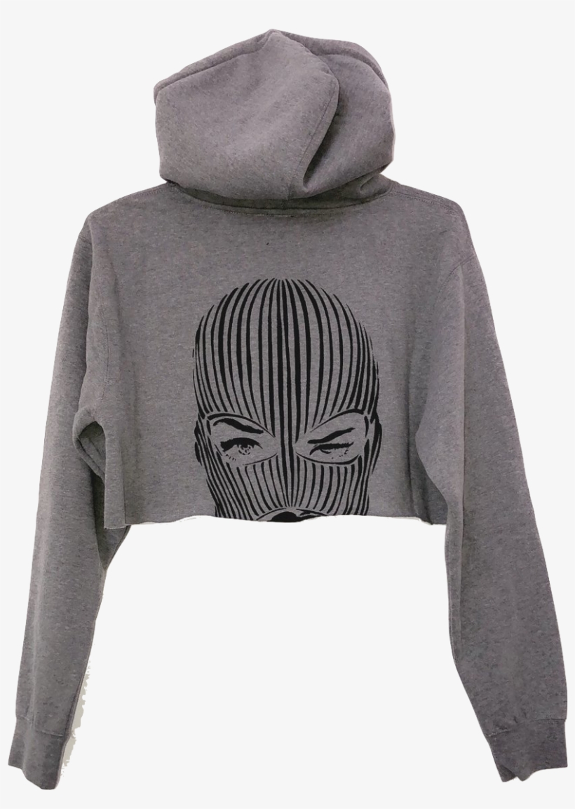 Ski Mask Cropped Hoodie In Gray - Hoodie, transparent png #9747889
