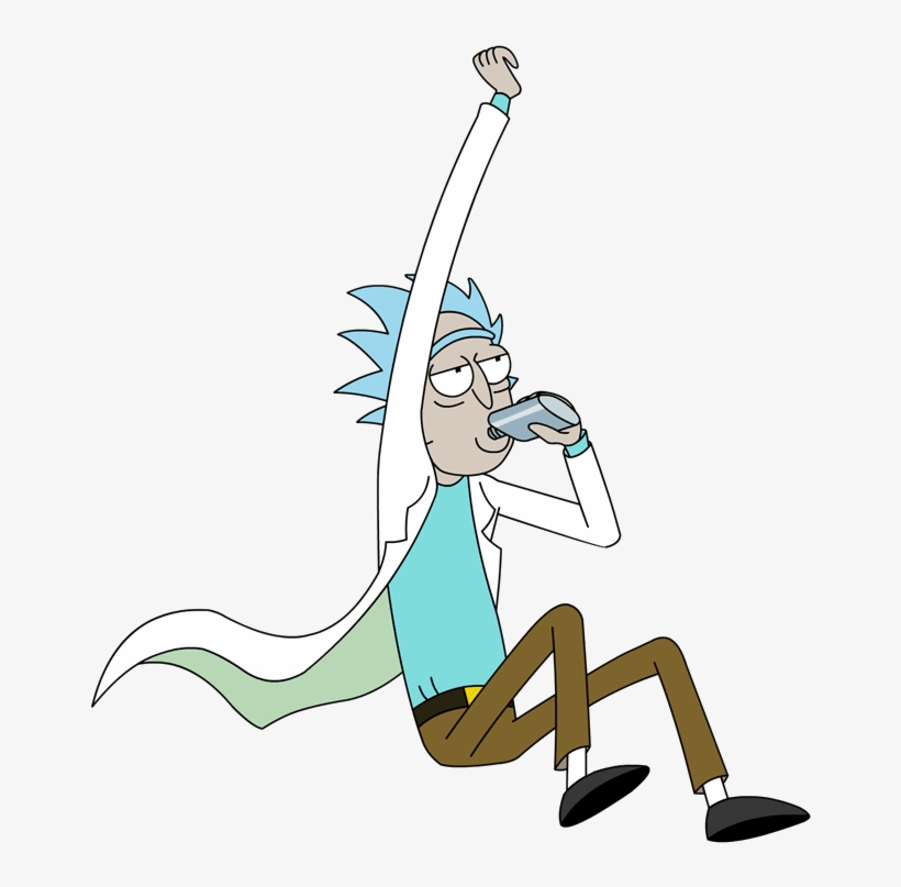 Rick Jumping And Drinking Alcohol - Rick And Morty .png, transparent png #9748615