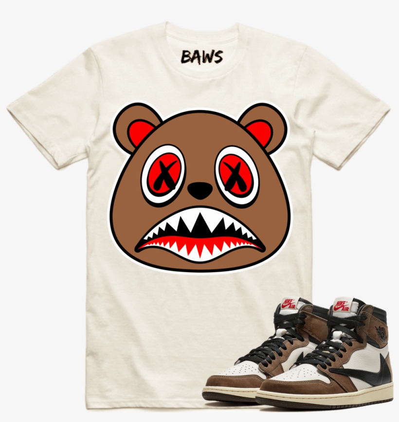 Cinnamon Baws Sneaker Tees Shirt - Travis Scott Air Jordan 1, transparent png #9749468