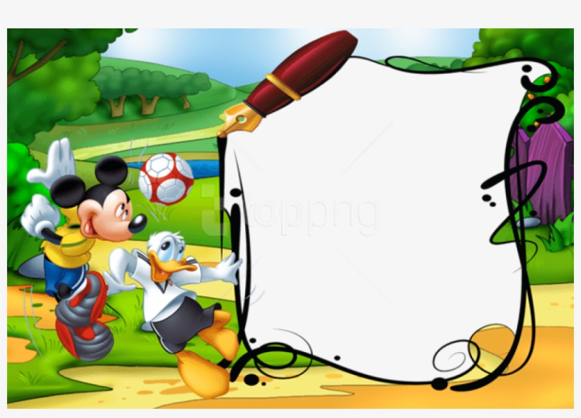 Free Png Best Stock Photos Mickey Mouse And Duck Kidsphoto - Mickey Mouse Frame Png, transparent png #9749550