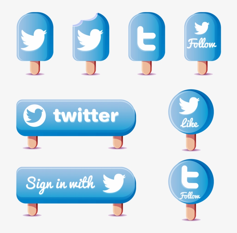 Blue Twitter Material Euclidean Vector Icon - Icon, transparent png #9750230