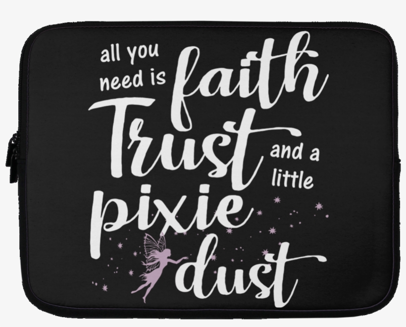 Pixie Dust Fairy Laptop Sleeve - Calligraphy, transparent png #9752087