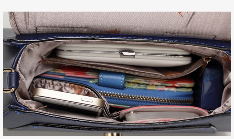 Womens Pu Leather Cat Ears Handbag With Jeweled Butterfly - Leather, transparent png #9754035