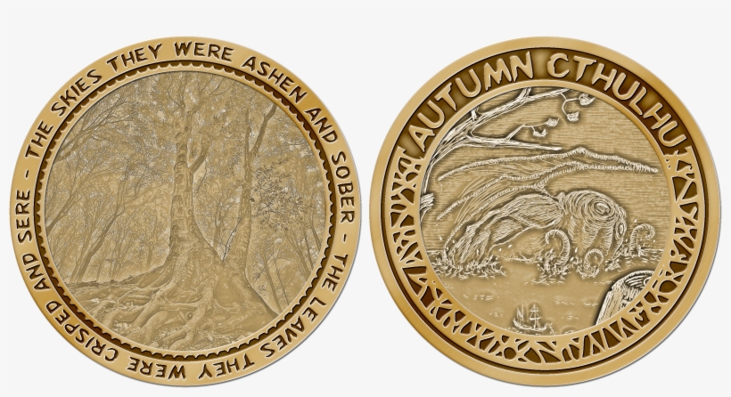 "autumn Cthulhu" Coin, Featuring Both Covers - Three Kings Byzantine Coin, transparent png #9754083
