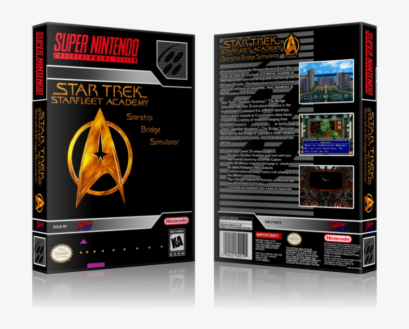 Star Trek Starfleet Academy Replacement Nintendo Snes - Super Nintendo Entertainment System, transparent png #9754680