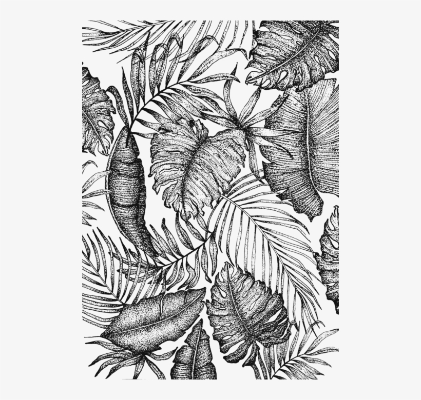 Bleed Area May Not Be Visible - Tropical Leaf Print Drawing, transparent png #9754782