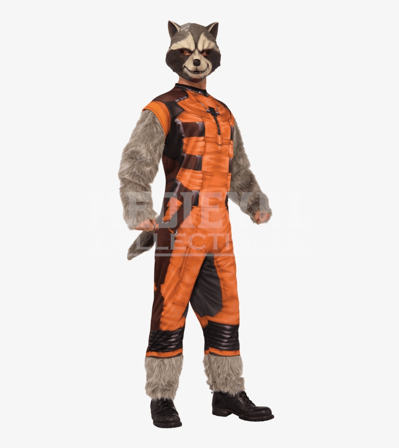 Adult Deluxe Rocket Raccoon Costume - Rocket Raccoon Costume, transparent png #9755266