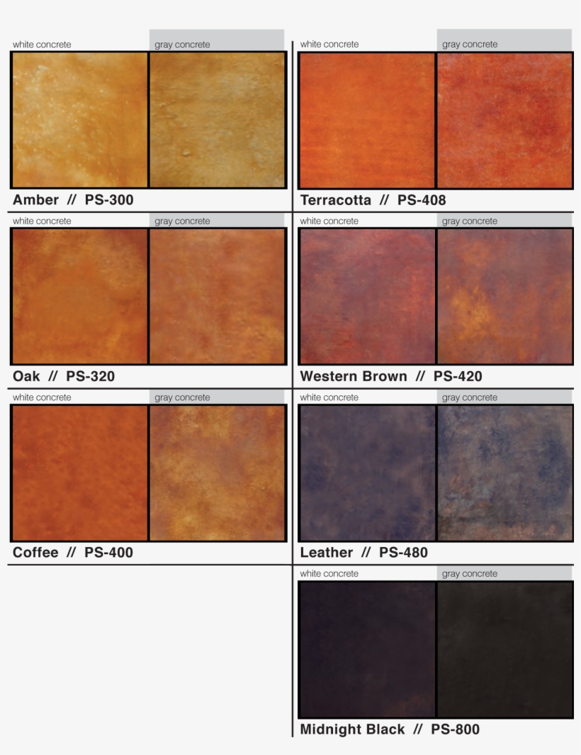 Samples Of Ac - Concrete Acid Stain Colours, transparent png #9755438
