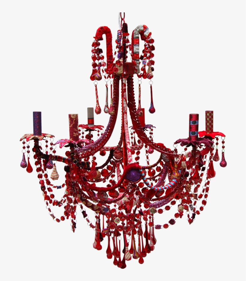 The Red Cut Glass Chandelier - Red Chandelier Png, transparent png #9755780