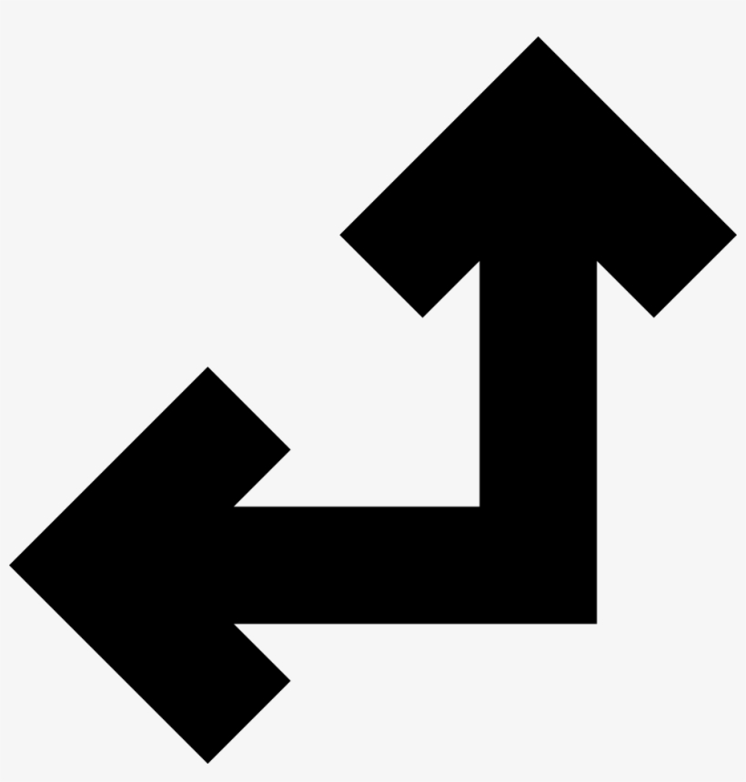 Two United Arrows In Straight Angle Pointing Left And - Flecha Izquierda Y Arriba, transparent png #9756581