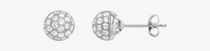 Allure Sphere Sterling Silver & White Crystal Earrings - Earrings, transparent png #9756875