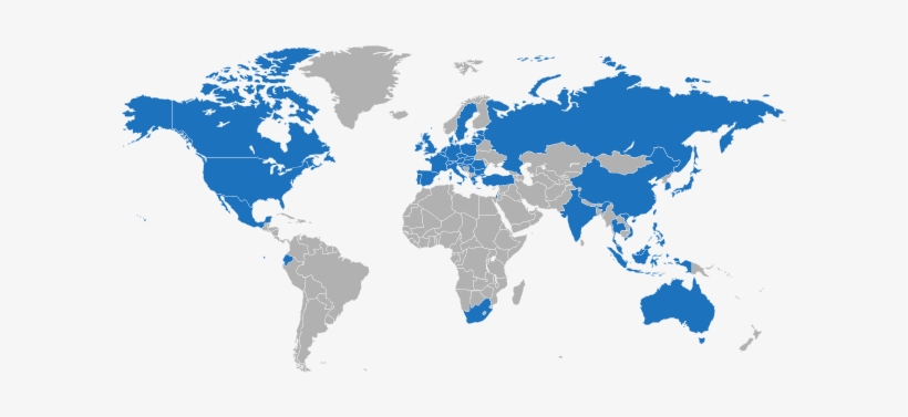 Color Clay® Is Present In The Five Continents Exporting - World Map Vector Flat, transparent png #9756979