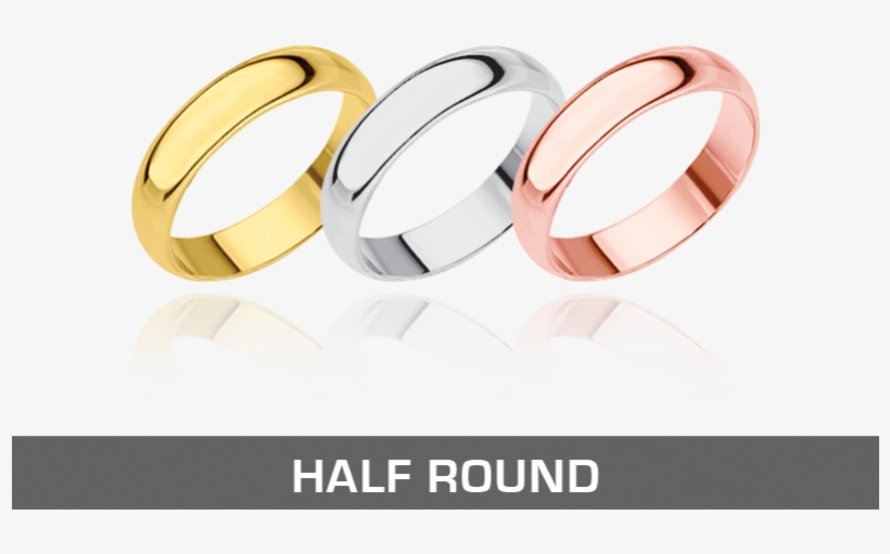 Ross Metals Mountings Half Round Wedding Bands 14k - Wedding Ring, transparent png #9758241