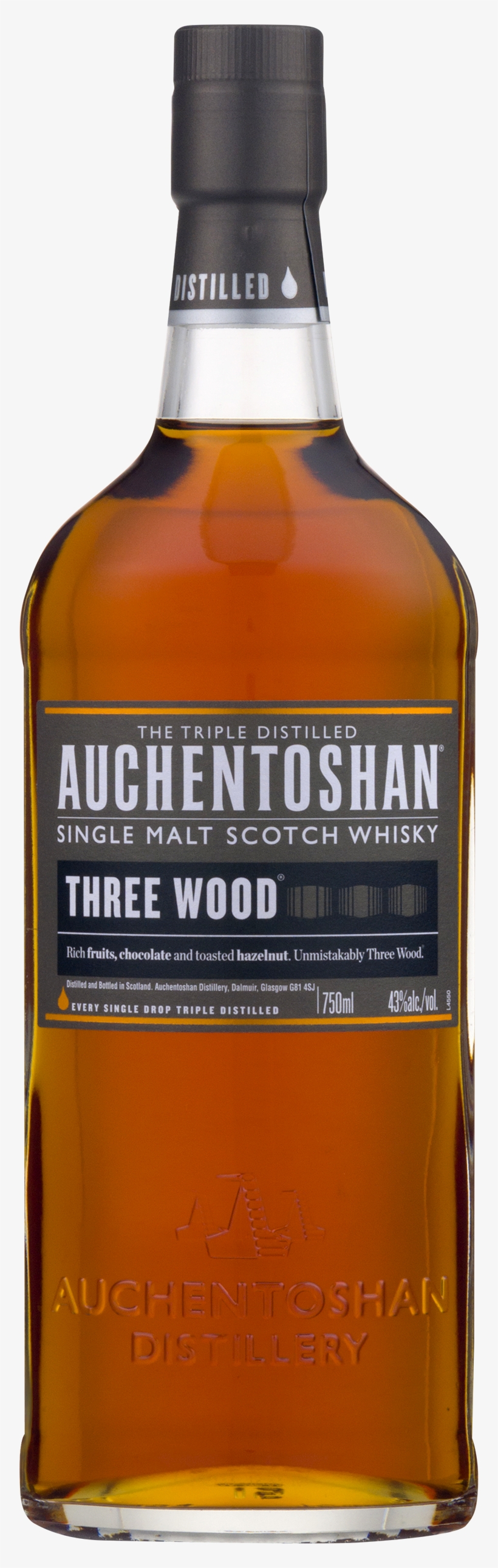 Auchentoshan Three Wood Lowland Single Malt Scotch - Auchentoshan Distillery, transparent png #9759250