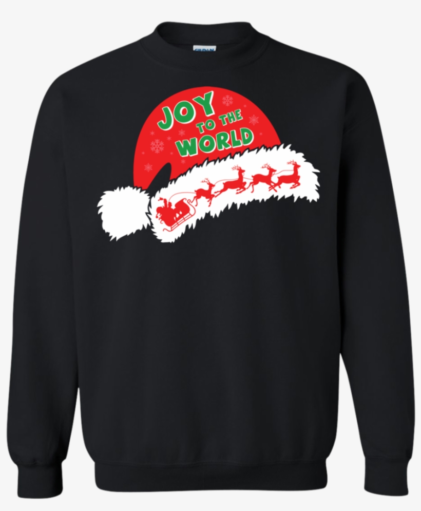 Christmas T-shirt Joy To The World Printed Crewneck - Sweater, transparent png #9760037