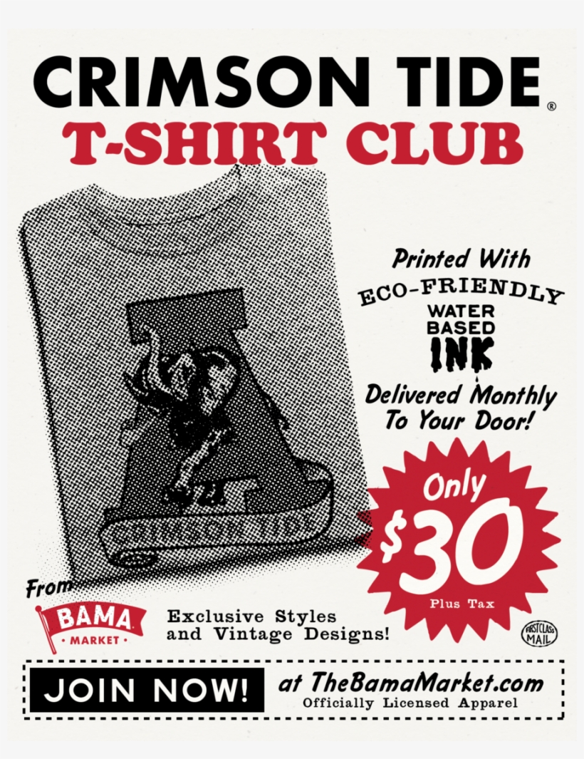 Crimson Tide T-shirt Club Membership - Poster, transparent png #9760374